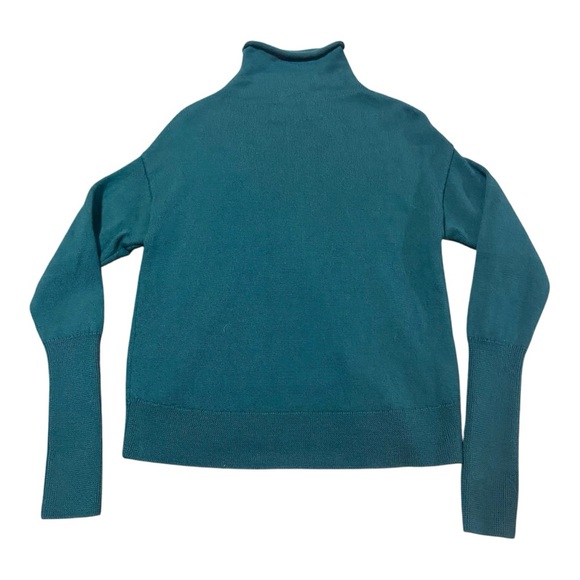 Wilfred Cyprie 100% merino wool rolled mock-neck sweater Sz S Jewel Green - Picture 2 of 5